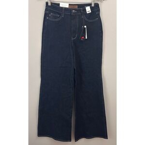 Judy Blue Jeans Womens 11/30 Blue Denim Retro Wide Leg High Waist Dark Wash NWT